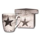 Bambelaa!  Geschenk Set Tasse Stern aus Porzellan im Vintage Look