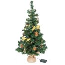 Bambelaa! Weihnachtsbaum Künstlich Mit Beleuchtung Geschmückt Tannenbaum Dekoriert Christbaum Beleuchtet LED 75cm Gold