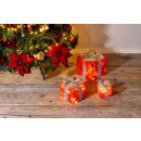 Bambelaa! 3er Led Deko Geschenke Leucht Boxen (Rot-Silber)