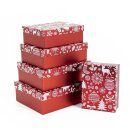 Bambelaa! 5er Set Geschenkboxen Weihnachten mit Folienprägung (ca. 24,5 x 18,5 x 8cm) [Variation]