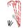 Bambelaa! LED Zuckerstangen 4er Set Gartenstecker Rot Weiß 74 cm